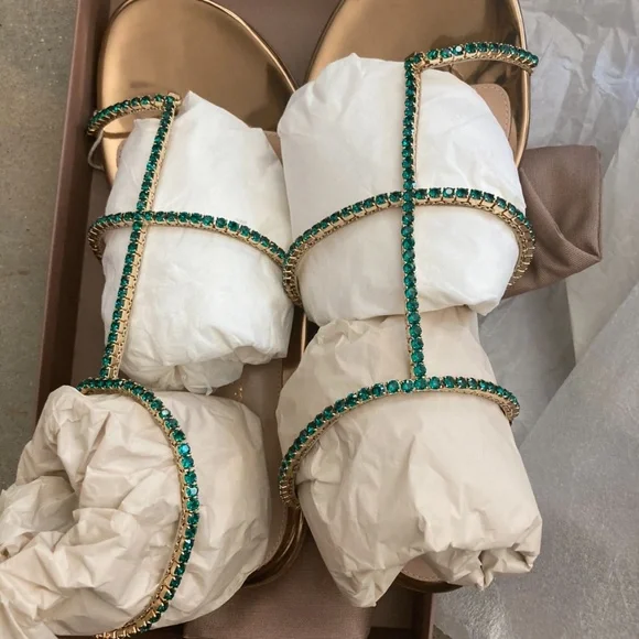 Gianvito Rossi Emerald Gemstone Strappy Sandal - Picture 5 of 8